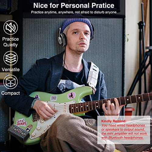 Image of LEKATO Guitar Headphone Amp, Mini Guitar Amplifier with 10 Presets,10 Amp Models,10 IR Loading,Tuner, Bluetooth Receiver,Inlay Multi Effects Delay Reverb Chorus Overdrive, USB Recording