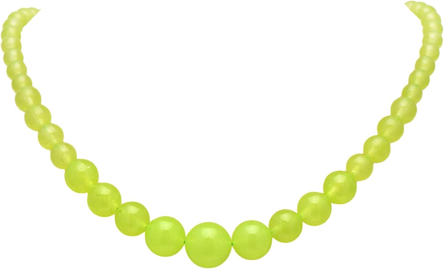 Women's Graduated Necklace Chalcedony Agate Gemstone Beads Strand 18 Inches