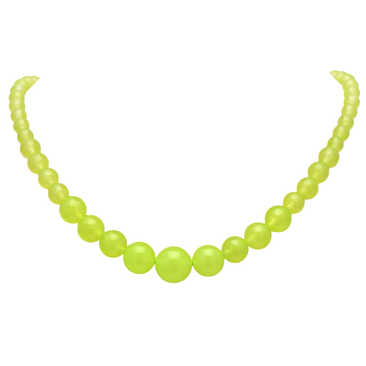 Women's Graduated Necklace Chalcedony Agate Gemstone Beads Strand 18 Inches