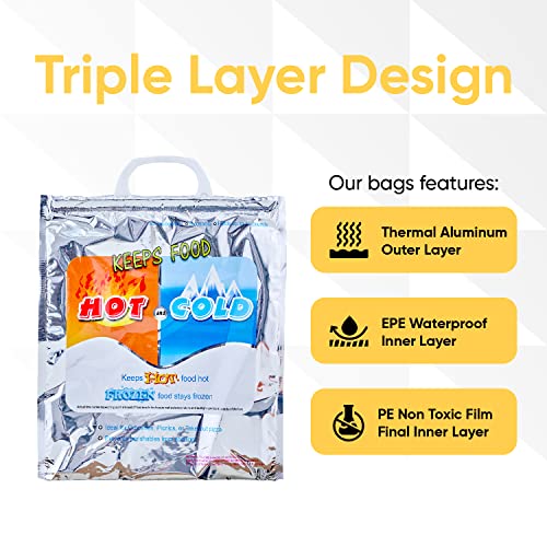 Superio 785 Hot And Cold Insulated Bags For Food Delivery, Grocery Shopping Bags, Food Storage For Hot And Frozen Food For Travel, Disposable Cooler Bag, Reinforced Thermal Lunch Bag thumb #3