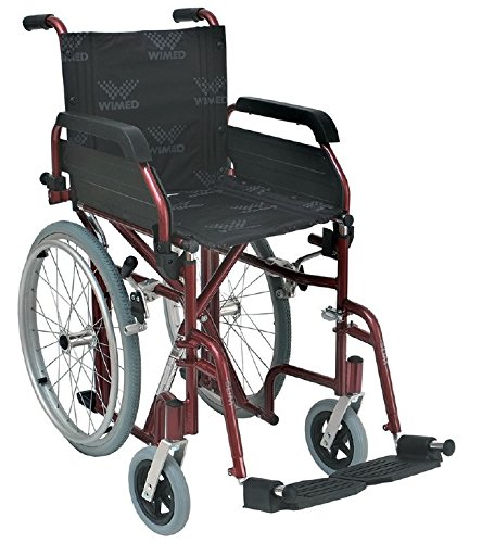 Wimed - SLIM PLUS - Carrozzina Pieghevole Compatta Bordeaux