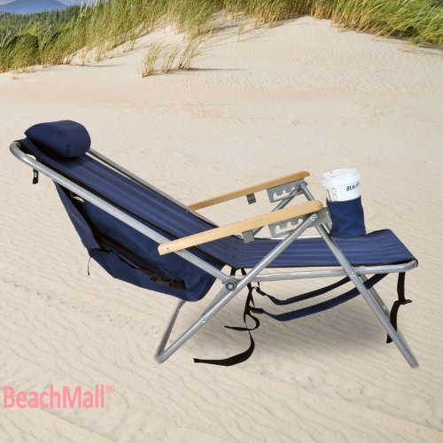 Rio Beach Original 4-Position Steel Backpack Chair with Pillow, Hands-Free Beach Chair Backpack for Adults, Navy by Rio Brands - Image 5