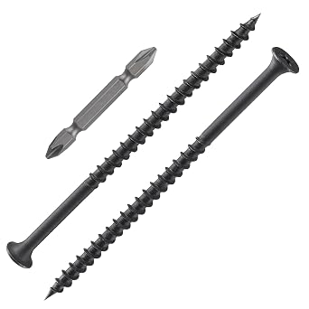 Wensilon 92 pcs#8X3 Black Fastener Drywall Screws-Phillips with coarse Threaded tip, Black, Suitable for Drywall Slate, Wood, etc.1 pounds