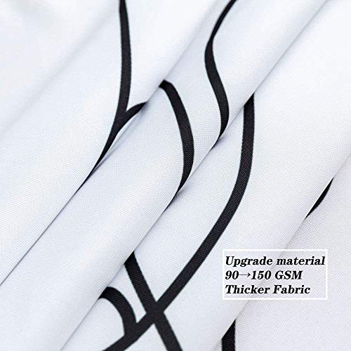 Ofat Home Original Design Modern Simple Abstract Face Black And White Shower Curtain With Hooks, Heavy Weighted Fabric Bathroom Curtain, No Liner Needed Waterproof Washable, 72"X72" #TOP1
