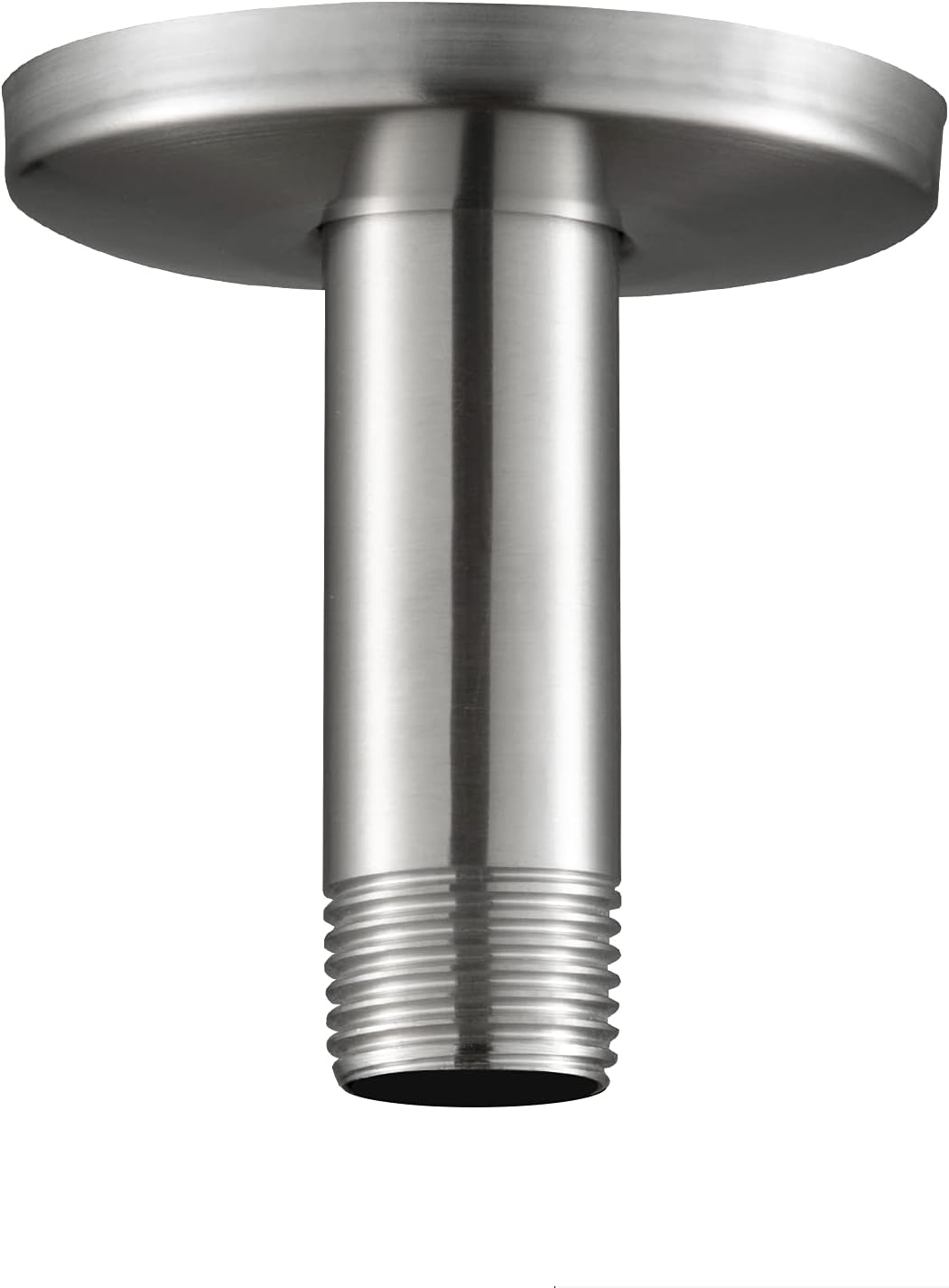 OFFO Shower Arm with Flange, 3 Inches Brushed Nickel Ceiling Mount Replacement Rain Shower Head Straight Arm Ceiling-Mounted For Fixed Shower Head & High Pressure Rain