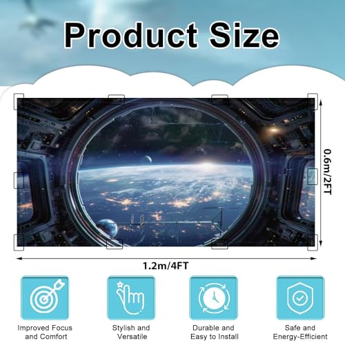 Image of 4 Pack Fluorescent Light Covers for Ceiling Lights Earth planet Cupola International space station Surface Elements this Magnetic Light Filters Diffuser Shade for Classroom Home Office School