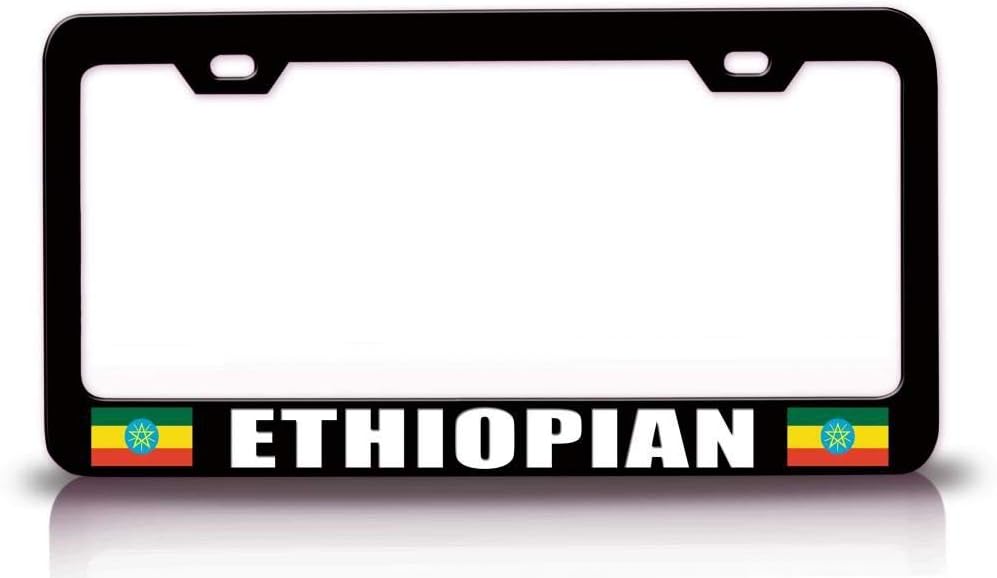 Ethiopian Flag Metal Car SUV Truck License Plate Frame Bl t52