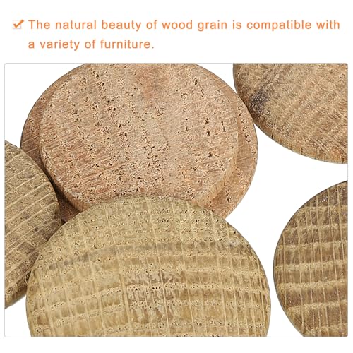Image of uxcell 5 Pcs 1.18 x 1.38 Inch Wood Hole Plugs, Wooden Screw Hole Cover, Wood Pocket Button Plug for Chair Stair Craft Furniture Woodworking