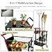 A ANLEOLIFE 3-in-1 Rolling Garden Cart with Brakes — Portable Planting Bench, Harvest Basket & Tool Rack, Heavy Duty Steel Utility Caddy with 4'' Swivel Casters, 14 Hooks & 28 Slots
