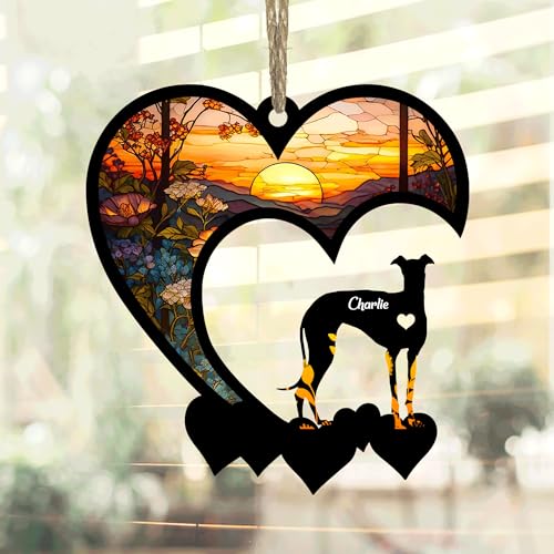 Lovely POD Italian Greyhound Suncatcher Ornaments, Personalized Italian Greyhound Memorial with...