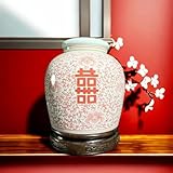 Ce pot à gingembre en céramique de style chinois rétro, avec son couvercle, peut contenir du thé et des épices et constitue également une décoration élégante pour les bureaux et les salles d'étude.