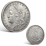 Morgan Silver Dollar Copy – Uncirculated Brass Coin with 925 Sterling Silver Plated, 1878-1893 Replica for Collectors, Handmade Craft (13 Styles Available, Your Year Choice (1889 CC)