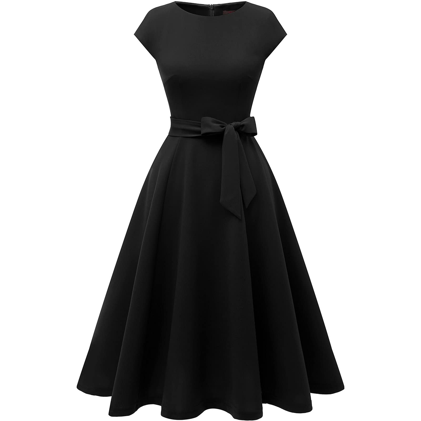 DRESSTELLS Cocktailkleid Damen Festliche Kleider 1950er Knielang Rockabilly Hochzeitkleid Swing Partykleid Vintage Petticoat Kleid