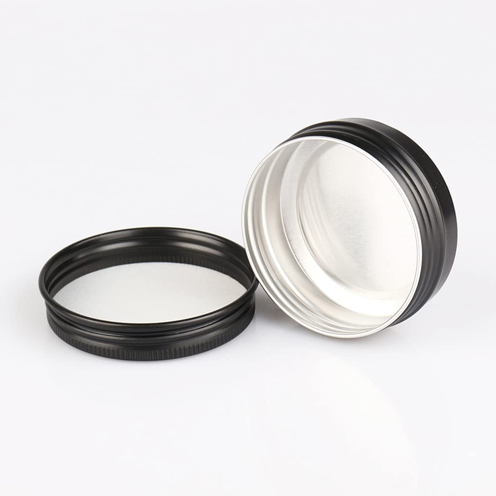 12 Stück Matt Schwarze Aluminiumdosen 30 Ml Mit Schraubdeckel - Inkl. 12 Aufkleber, Für Creme, Kerzen, DIY