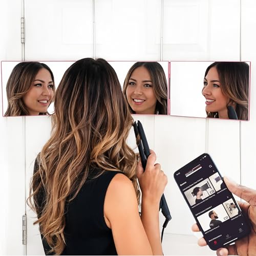Self-Cut System 3 Way Mirror for Braiding Hair, Styling &