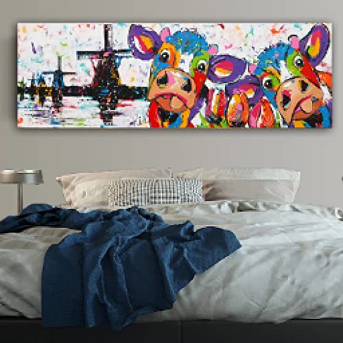 Affiches abstraites et impressions sur toile vache colorée 40x120cm décoration murale