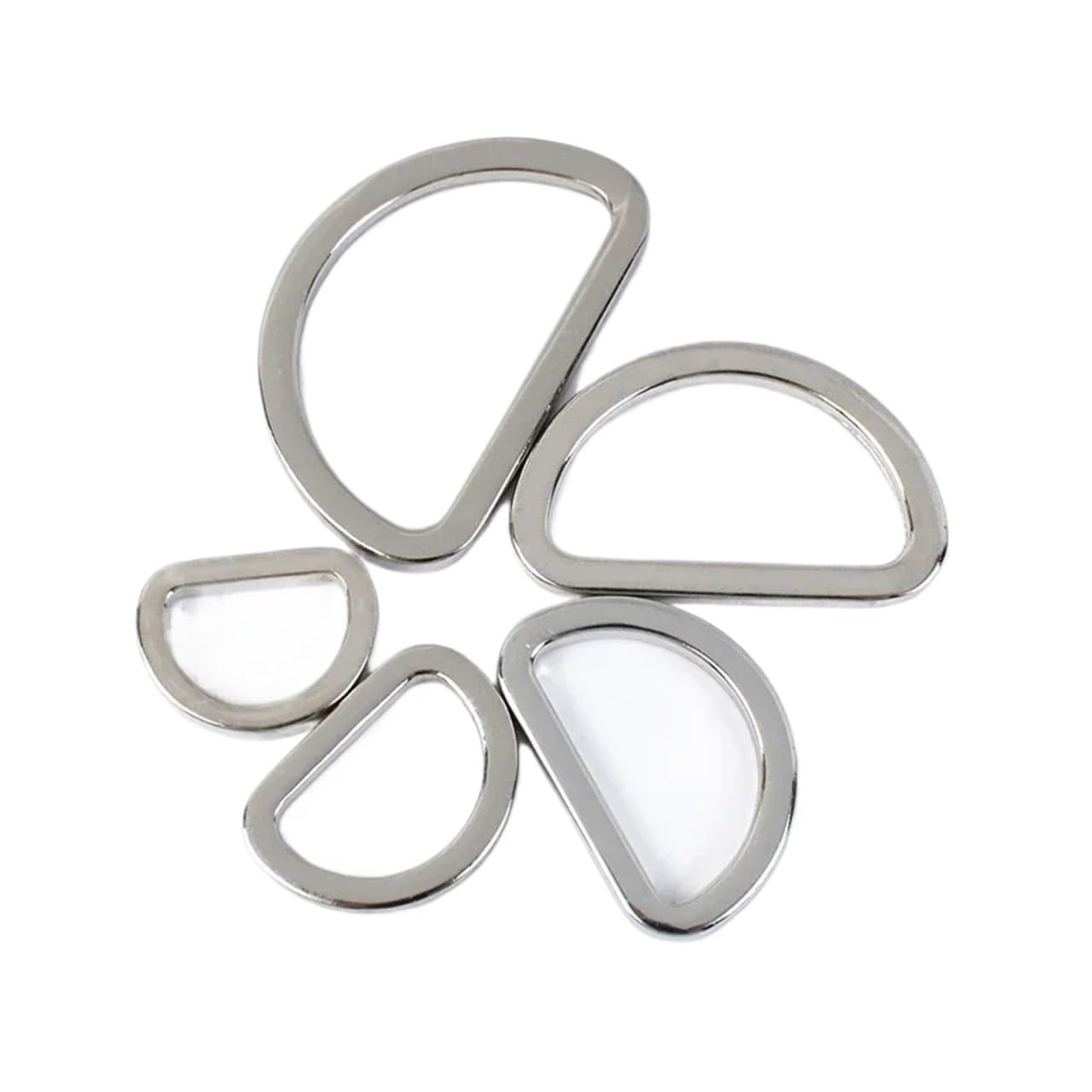 PVUVTNAHW 50Pcs 16-38mm D Rings Metal Buckles For Bag Strap Belt Loops Handbag Webbing Clasp Connector Leather Hook(Silver,32mm)