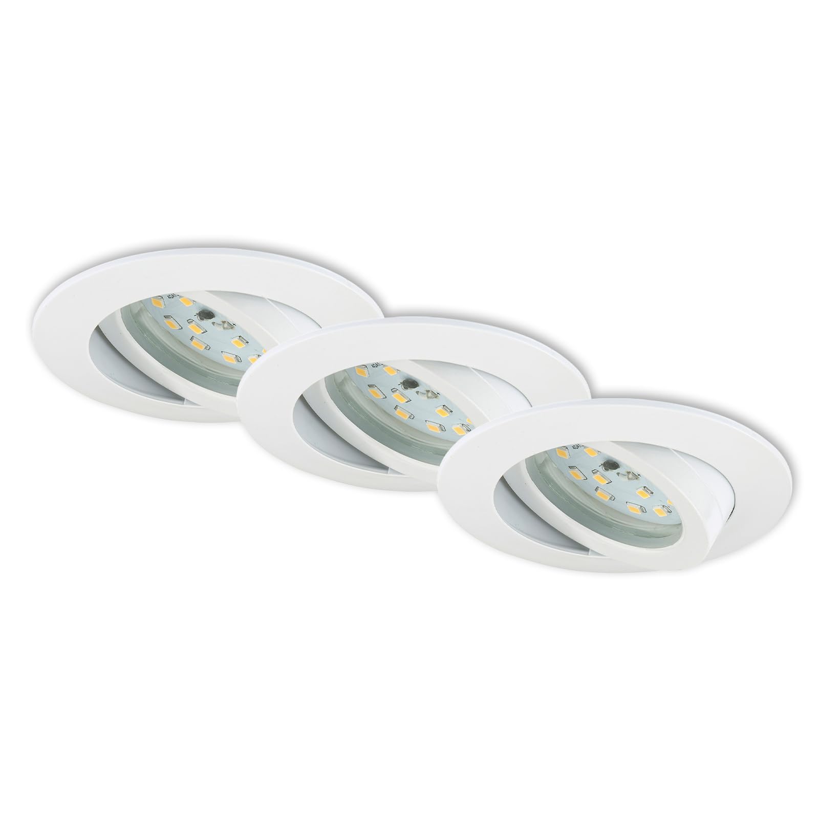 Briloner leuchten lot de 3 spots lED encastrables à intensité variable et spot orientable faible profondeur d'encastrement raccordement : 3 cm 7232-036 direct 230 v blanc ,, 3er set