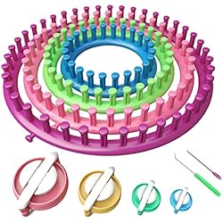 Patines Tejidos A Crochet READAEER Juego de telares redondos para tejer con aguja de gancho y fabricante de pompones