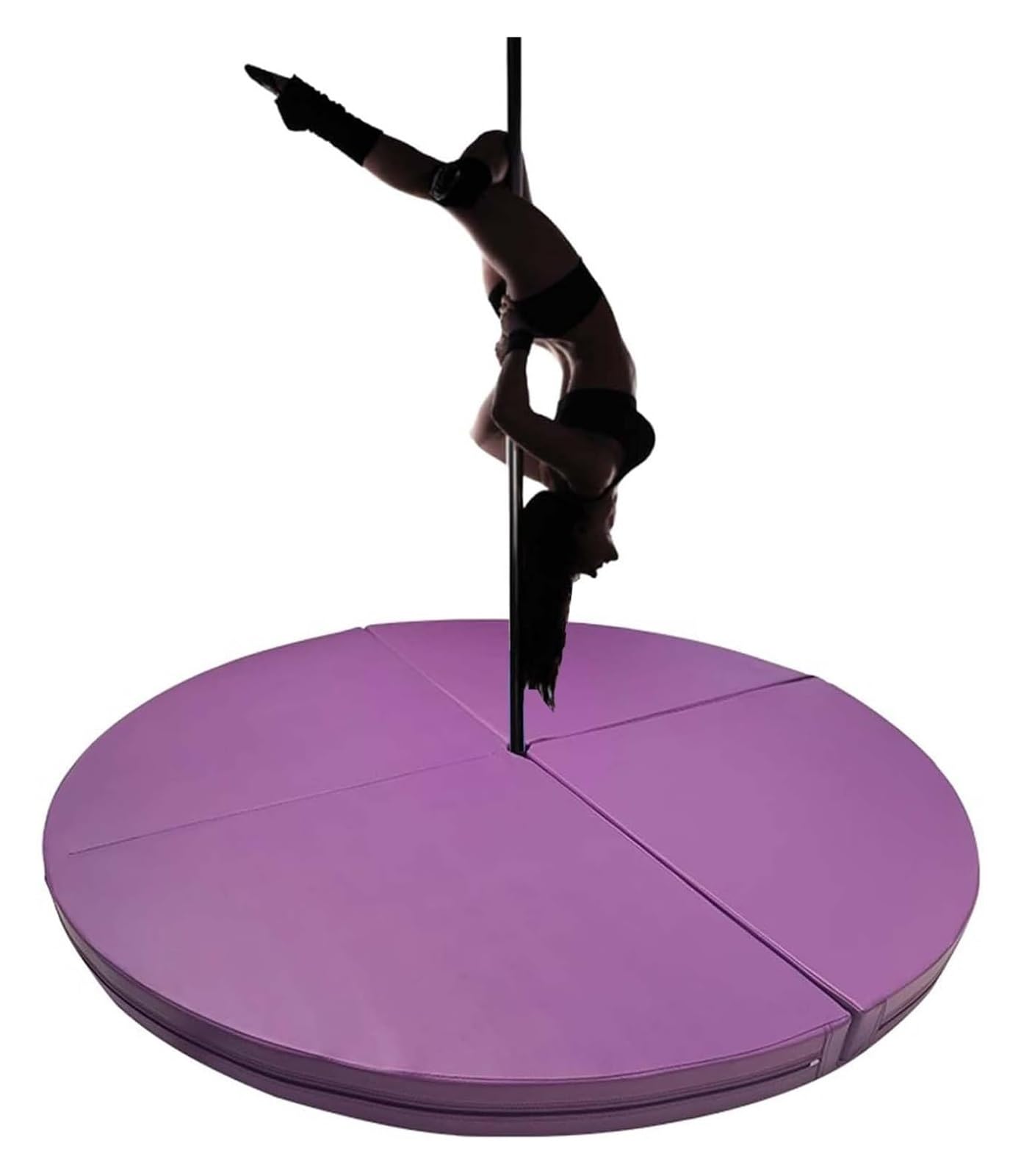 WJFTODAY Thick Round Foldable Stripper Pole Crash Mat, 120cm x 3cm (47.2in x 1.2in), Purple Home Gym Safety Cushion, Ideal for Pole Dancing & Fall Protection