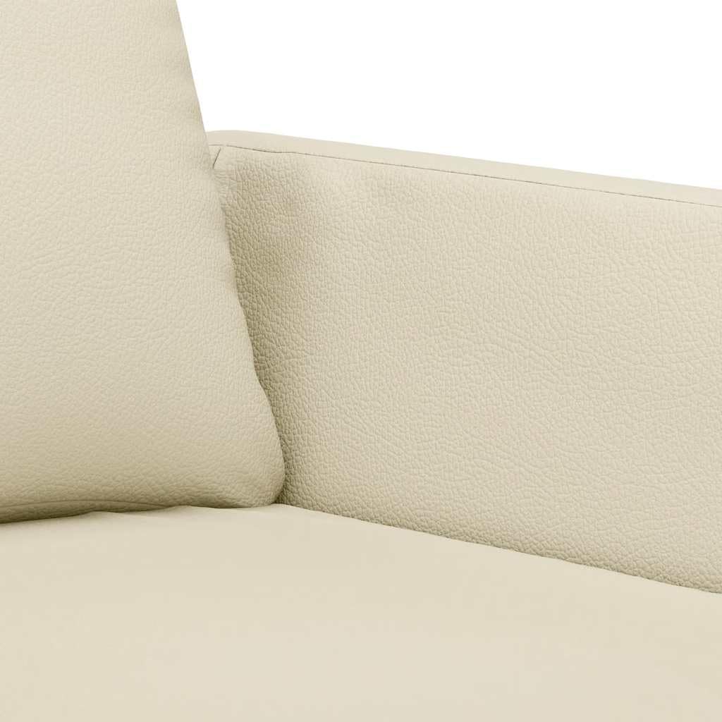 Sillón de piel sintética color crema, 80 x 77 x 80 cm, pequeño sofá con estructura de metal, diseño moderno, resistente y cómodo, para salón, dormitorio, oficina