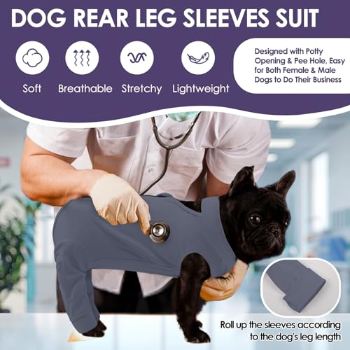 Image of KOESON Dog Recovery Suit for Hind Leg, Soft Recovery Sleeve for Female Male Dogs, Pet Rear Leg Wound Cover to Stop Licking, Dog Surgery Shirt for Rear Legs