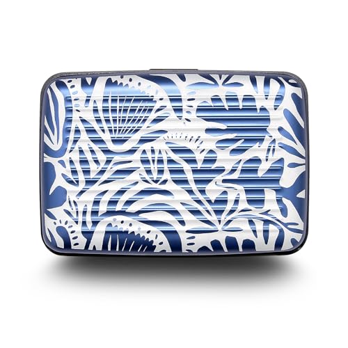 Image of OGON -DESIGNS- Aluminum card holder, RFID protection against fraud and demagnetization, compact wallet, Smart Case STOCKHOLM model (Engraving Matisse, Extra-secure lock)