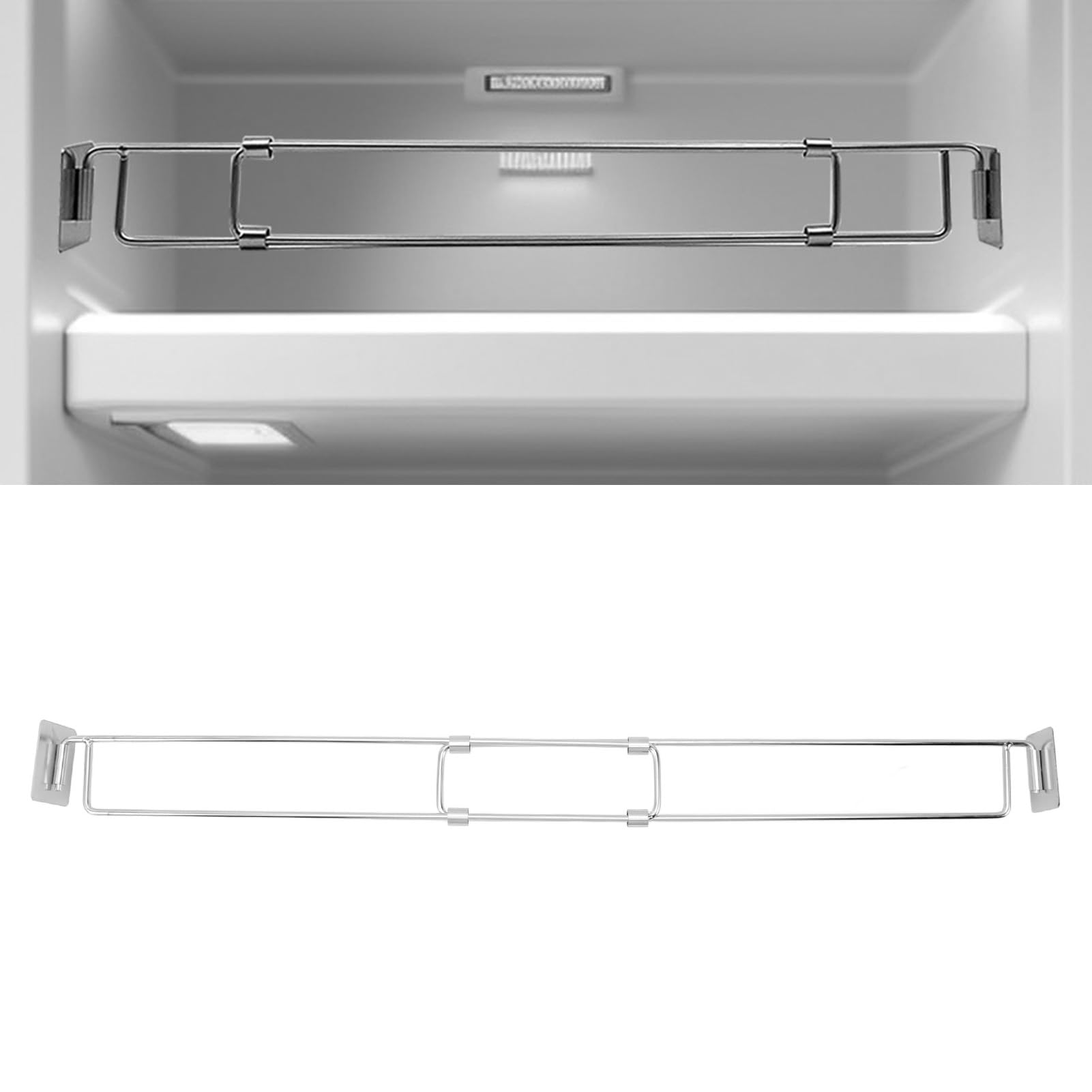 Qcwwy Barre de sécurité Réglable pour Camping-Car, Style de Tension de 12,44 à 22,64 Pouces, Tige de Tension pour Réfrigérateur en Acier Inoxydable, Stabilisateur de Boissons