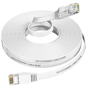 Meipek Cat6 Flach LAN Kabel 10m Weiß