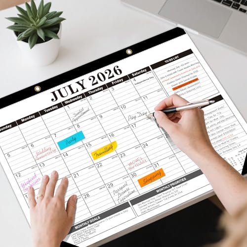Image of Tcamp Desk Calendar 2026-2027, Large Desktop Calendar (Jul 2026 - Dec 2027)