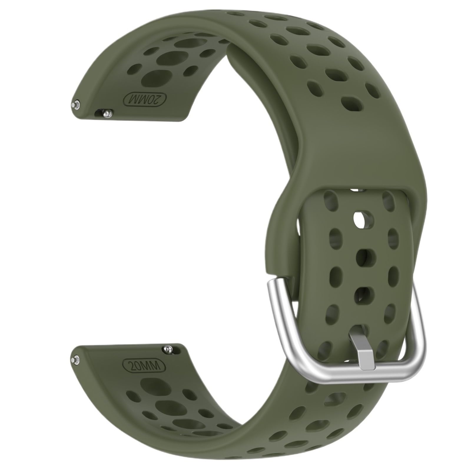 Quick Release 20 mm silikonowy pasek sportowy oddychający pasek bransoletka do zegarka (zielony)