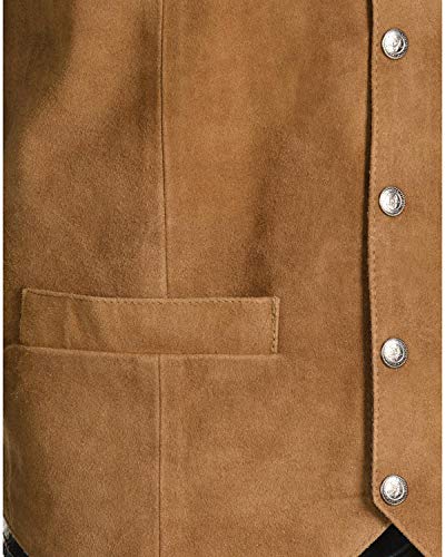 Scully Saddle Tan Soft Touch Lambskin Western All Leather Vest 5072