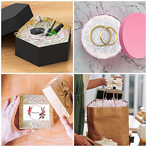 Belle Vous 500 Gramm Geschreddertes Papier für Geschenkbox - PP-Kunststoff Irisierendes Papier - Funkelnde Füllmaterial für Pakete, Geschenkbox, Geschenkkorb, Osterkorb & Partybedarf