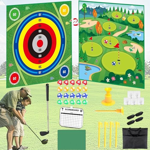 SYXLS Ensemble de jeu de golf, tapis de jeu double face, convient pour les jeux d'intérieur et...