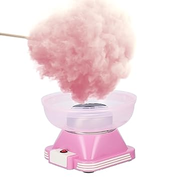 Cotton Candy Machine, Homemade Electric Floss Maker, Cotton Candy Makers with Cones and Scoop Reusable Low Noise Snow Cone Machine for Family Party, Retro Candy Floss Maker for Kids(EU)