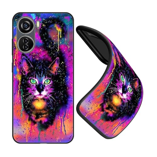 JEZSTHAI Funda Compatible con ZTE Blade V41 Vita 5G,Carcasa de Silicona Premium,Anti-Choques y Anti-Arañazos,Funda Protectora de Suave para Negro con Dibujo con Patrón,B06