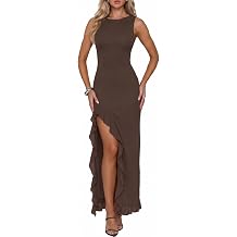 UNCOOYEE Cocktail Dresses for Women Sexy High Slit Mesh Wedding Guest Dress