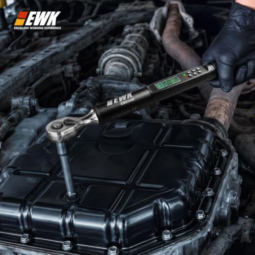 Image of EWK 3 /8 Inch Drive Digital Torque Wrench 5-100 ft-lbs (6.8-135 Nm) | IS0 6789, ±1.5% clockwise / ±2.5% counterclockwise, LCD Display, LED Buzzer Vibration Alert, 30 Memory Values