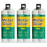WXYCRUEYE Metal Repair Glue, Heavy Duty, High Heat, High-Strength Bonding, Metal Epoxy Glue, All Purpose, 3 Pack