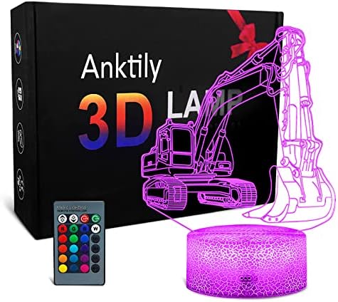 Anktily Racing Car Night Light for Kids, Car Gift for Boys, 3D Optical Illusion Lamp, 16 Colour Changing with Remote Control Bedside Night Lamp, Birthday Gifts for Boys Girls