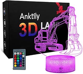 Anktily Racing Car Night Light for Kids, Car Gift for Boys, 3D Optical Illusion Lamp, 16 Colour Changing with Remote Control Bedside Night Lamp, Birthday Gifts for Boys Girls