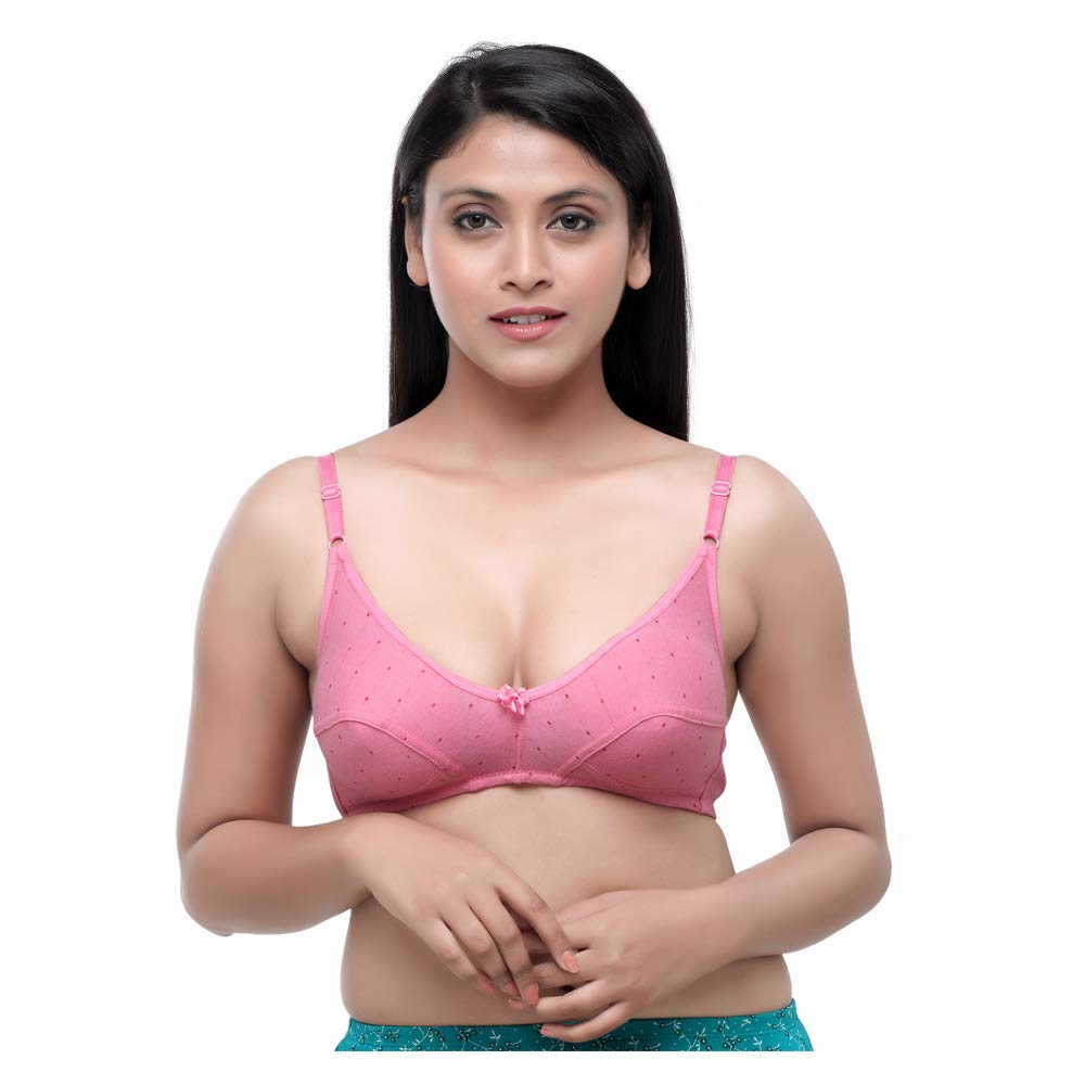 DAISY DEE Women Girls Non Padded Cotton Bra in Pink Color-LULU - Pink