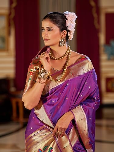 Image of SWORNOF Womens Kanjivaram Banarasi Silk Saree Kanchipuram Patola saree
