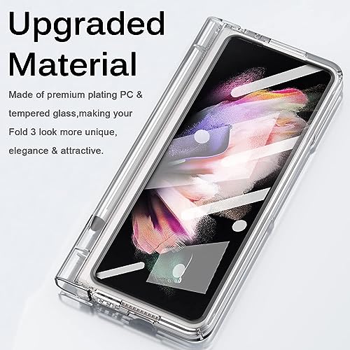 Image of Humble Premium Thin Hard Transparent Case for Samsung Galaxy Z Fold 3 - Non-Slip TPU Bumper, Shockproof, Scratch-Resistant, Full Body Protection, Crystal Clear Back Cover
