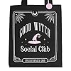 Something Different Wholesale Good Witch Social Club Tote Bag & Enamel Pin | Black Polycotton Bag | Witchy Shopper Gift #2
