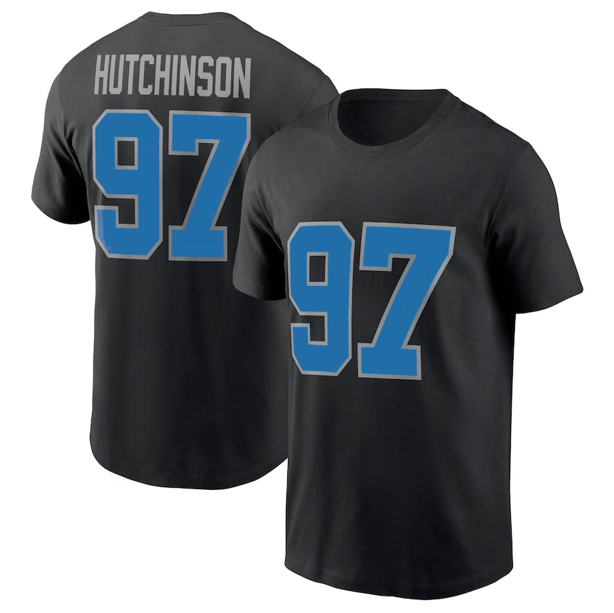 Aiden Hutchinson #97 Detroit Football T-Shirt Jersey 100% Cotton