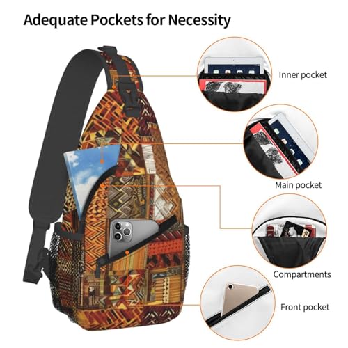 African Textile Patchwork Crossbody Bags for Men Women Fashion Sling Backpack Casual Chest Bag Travel Hiking Daypack4