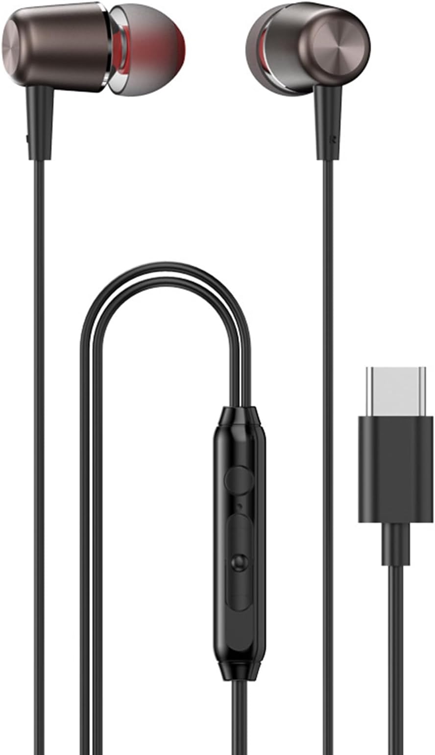 USB C イヤホン 人間工学に基づいたインイヤーヘッドフォン モバイルデバイスに最適 USB C タブレット用ヘッドセットサウンドイヤホン