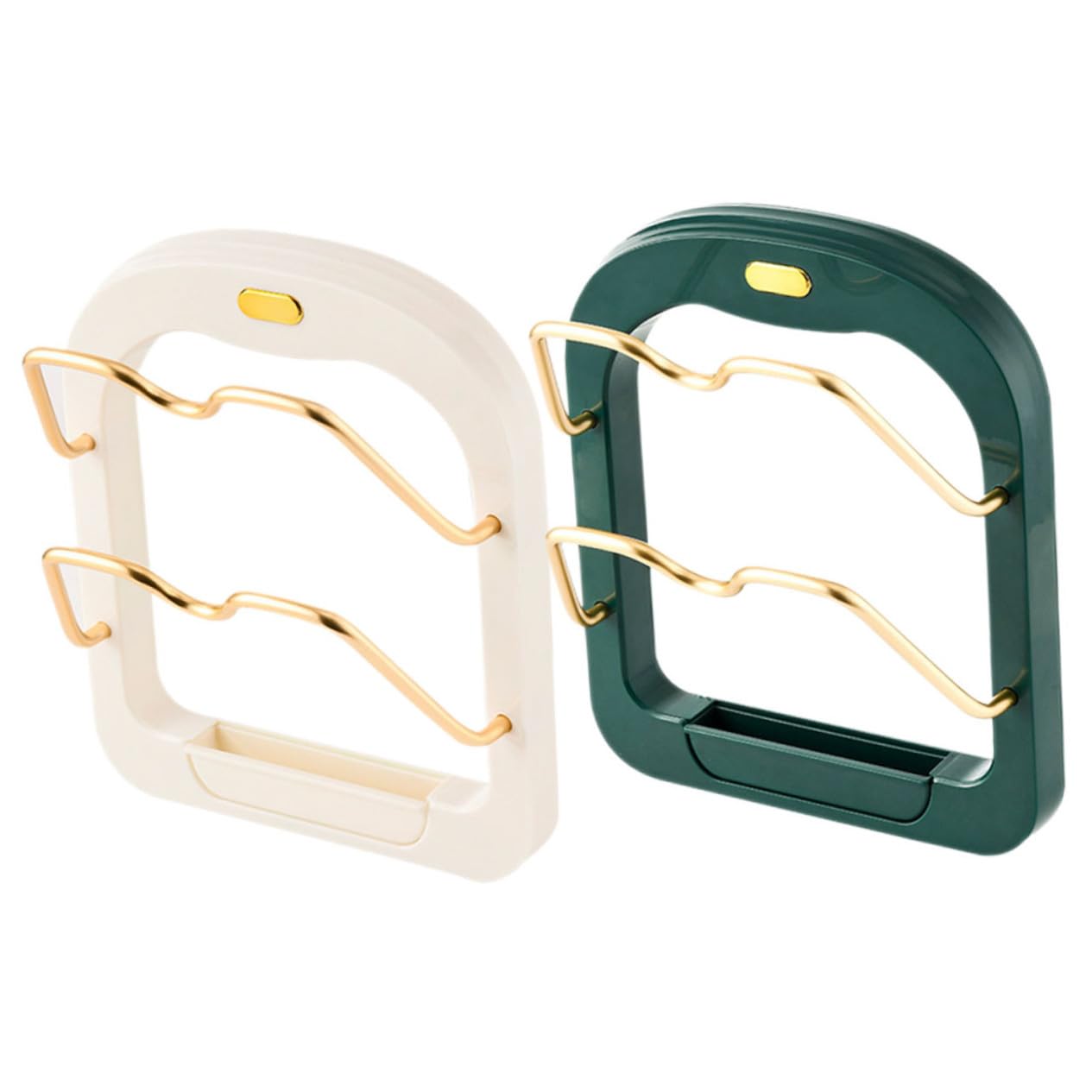 MAGICLULU 2 Stück Topfdeckelhalter ohne Bohren aus Edelstahl und Abs 2-lagig Wandmontierbar Leicht zu Reinigen Moderner Küchenorganizer für Töpfe und Pfannendeckel