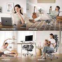 HINOMI H2 Pro Bürostuhl ergonomisch-Lordosenstütze,Kopfstütze&Armlehnen verstellbar,150kg belastbar,atmungsaktives Mesh,Drehstuhl für Home&Office,ergonomischer Schreibtischstuhl (Schwarz) – Ansicht 9